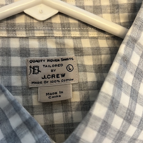 J. Crew mens gray plaid long sleeve shirt. Large - Picture 5 of 9